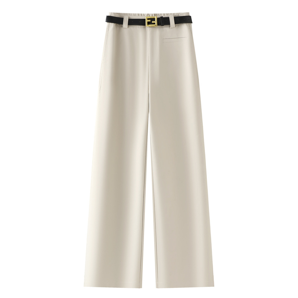 Spring High-Waisted Straight-Leg Pants for Women