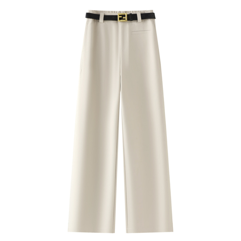 Spring High-Waisted Straight-Leg Pants for Women