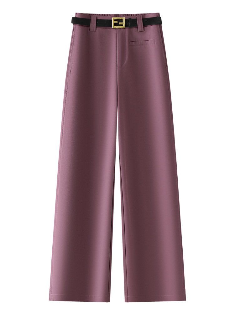 Spring High-Waisted Straight-Leg Pants for Women
