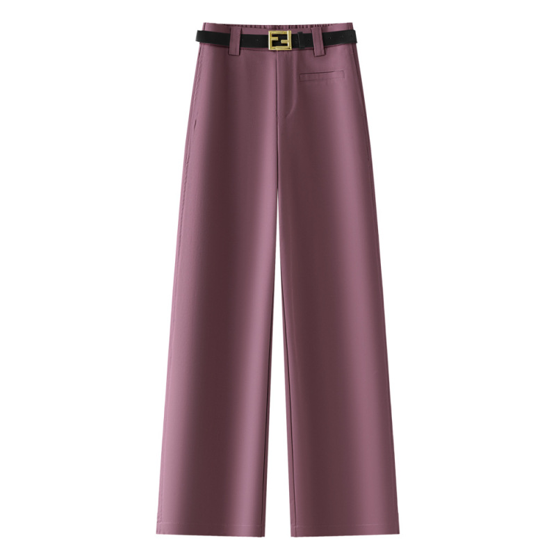 Spring High-Waisted Straight-Leg Pants for Women