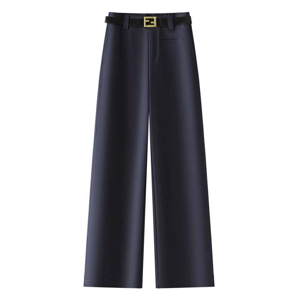 Spring High-Waisted Straight-Leg Pants for Women