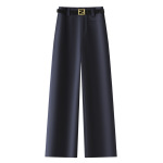 Spring High-Waisted Straight-Leg Pants for Women
