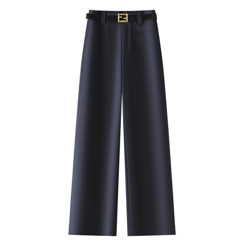 Spring High-Waisted Straight-Leg Pants for Women