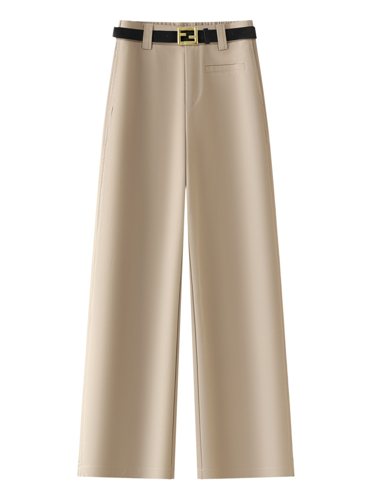 Spring High-Waisted Straight-Leg Pants for Women