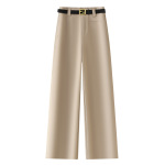 Spring High-Waisted Straight-Leg Pants for Women