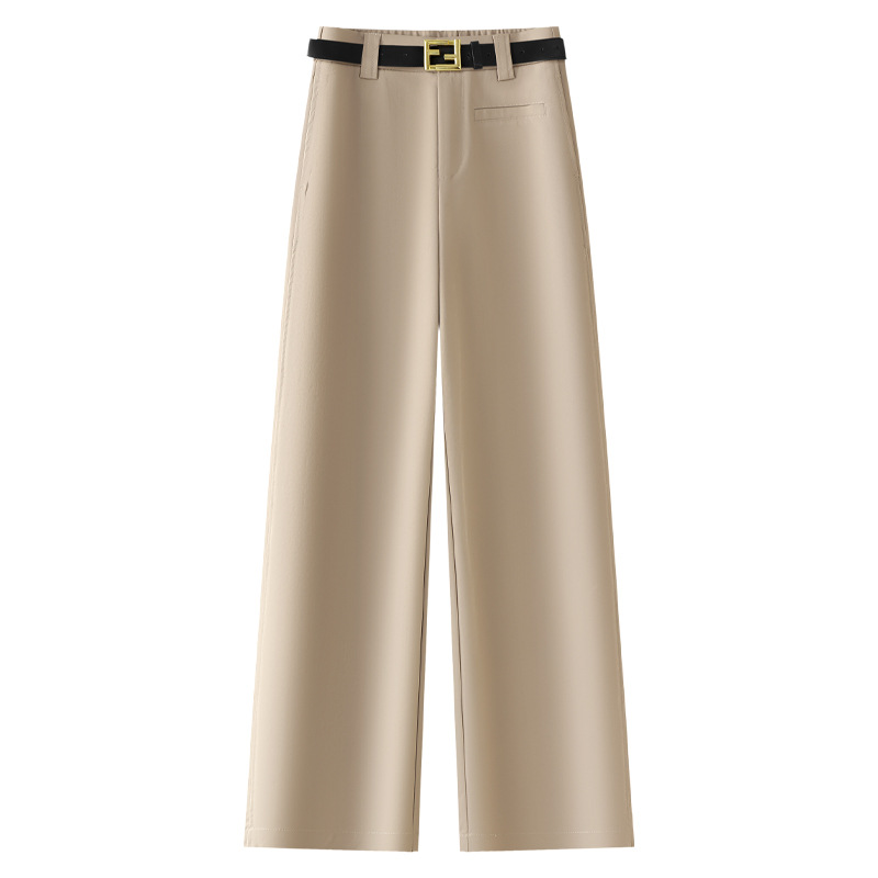 Spring High-Waisted Straight-Leg Pants for Women