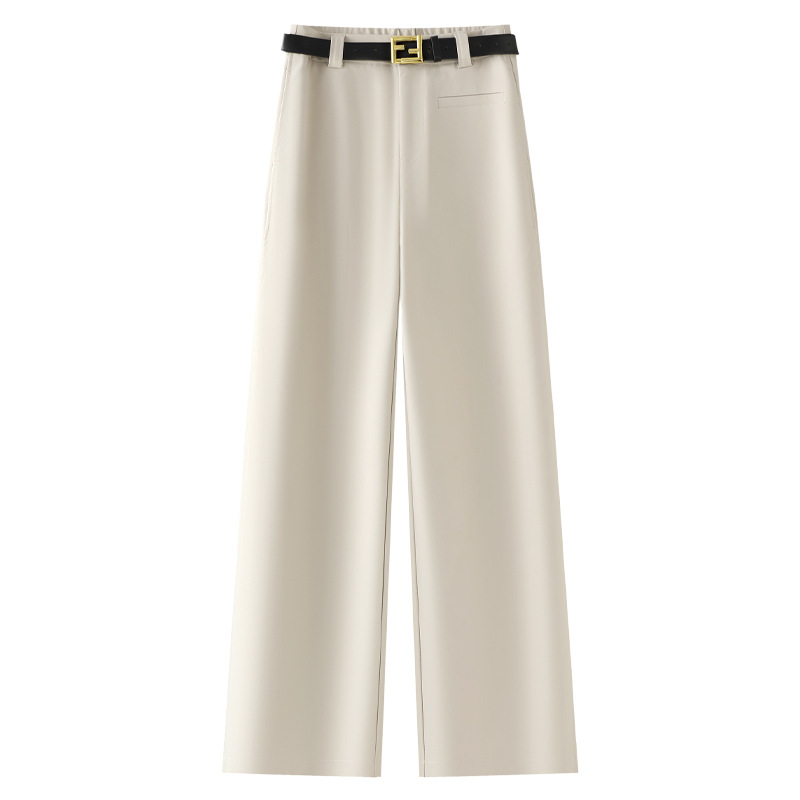 Spring High-Waisted Straight-Leg Pants for Women