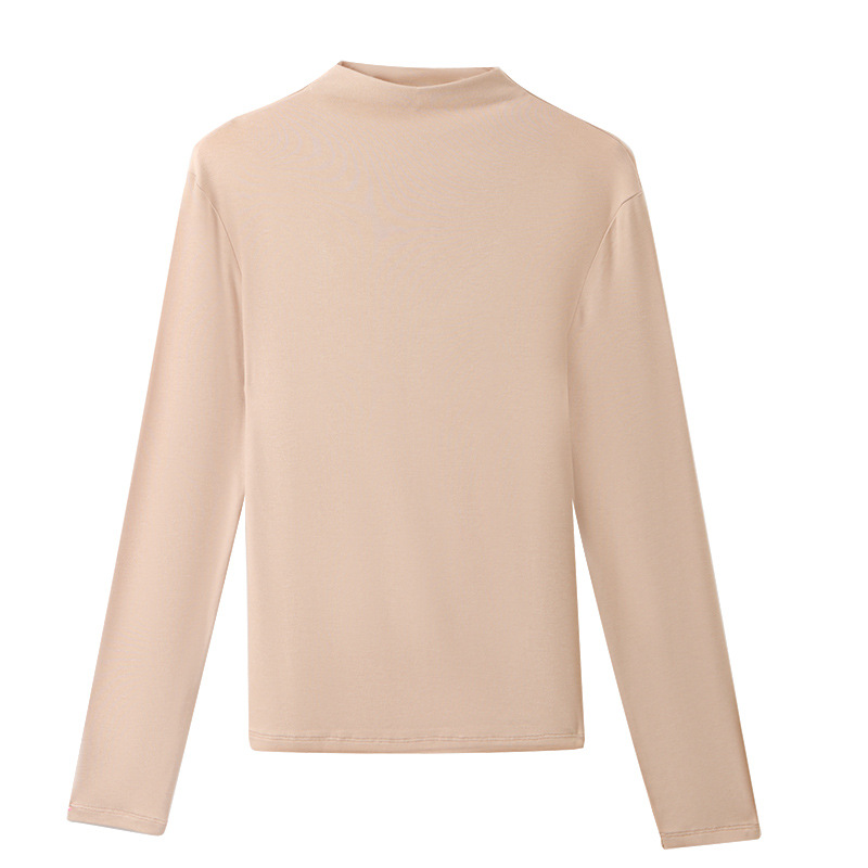 Women's Semi-High-Neck Long-Sleeved Base Shirts for Autumn and Winter
