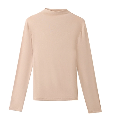 Women's Semi-High-Neck Long-Sleeved Base Shirts for Autumn and Winter 01