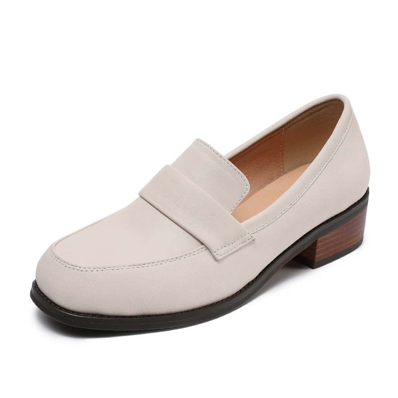 Cowhide Casual Thick - Heeled Elegant Loafers