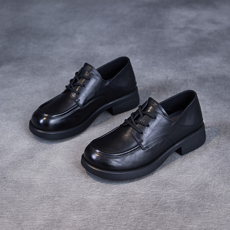 Hand - Scratched Textured Top - Layer Genuine Leather Soft - Soled Loafers