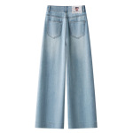 Light Blue Wide-Leg Jeans & High-Waisted Capri Pants Set