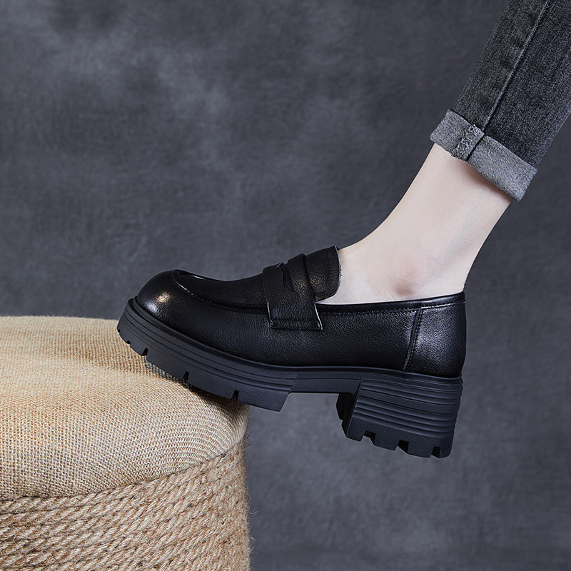 New Deep - Mouthed Soft - Soled British Style Loafers For Women