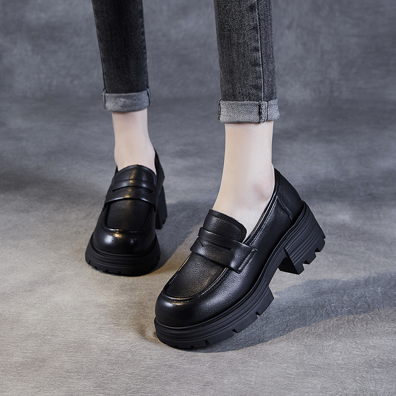 New Deep - Mouthed Soft - Soled British Style Loafers For Women
