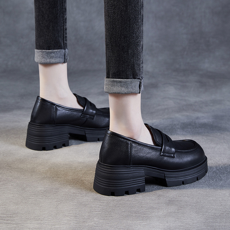 New Deep - Mouthed Soft - Soled British Style Loafers For Women
