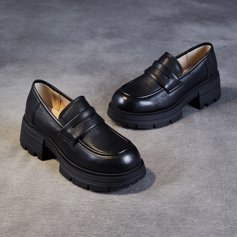 New Deep - Mouthed Soft - Soled British Style Loafers For Women