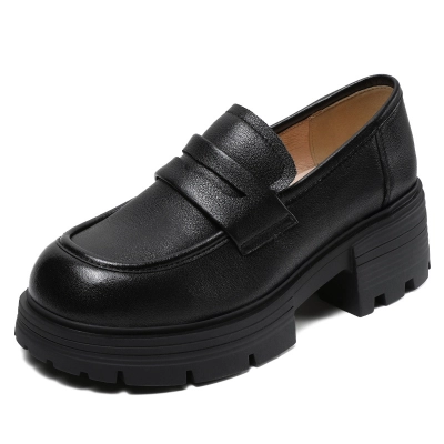 New Deep - Mouthed Soft - Soled British Style Loafers For Women 01