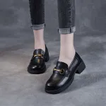 New Leather Thick - heeled and Thick - soled Women's Shoes and Loafers