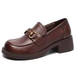 New Leather Thick - heeled and Thick - soled Women's Shoes and Loafers