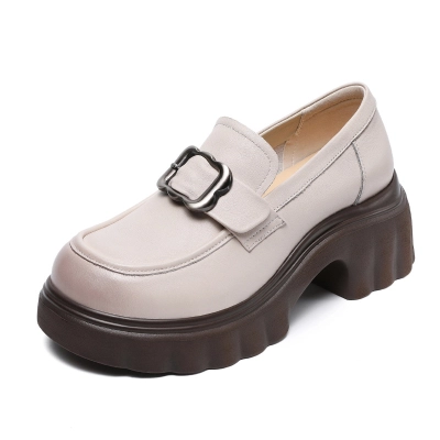 Spring New Casual and Versatile Genuine Leather Loafers for Women 01