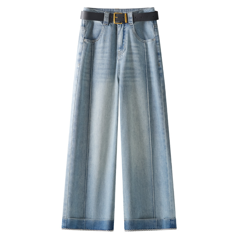 Summer Slim High - Waisted Loose Wide - Leg Jeans