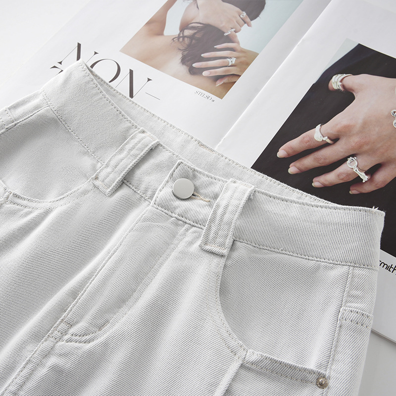 Summer Slim High - Waisted Loose Wide - Leg Jeans