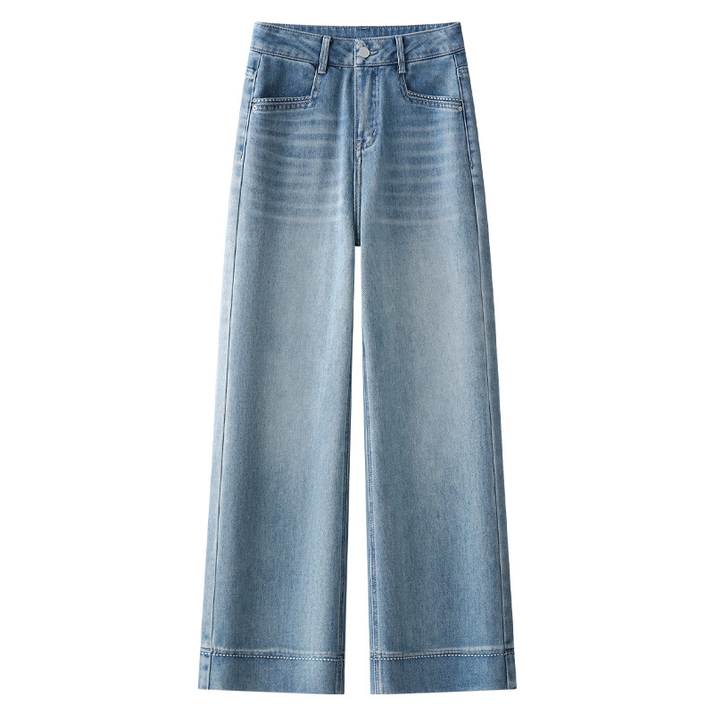 Summer Thin American High - Waisted Wide - Leg Jeans