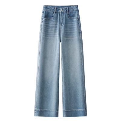 Summer Thin American High - Waisted Wide - Leg Jeans 02