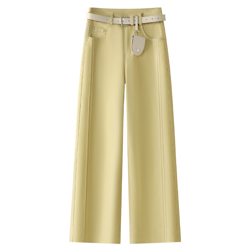 Summer Thin High - Waisted Narrow Nine - Inch Straight - Leg Pants