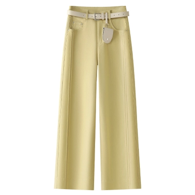 Summer Thin High - Waisted Narrow Nine - Inch Straight - Leg Pants 01