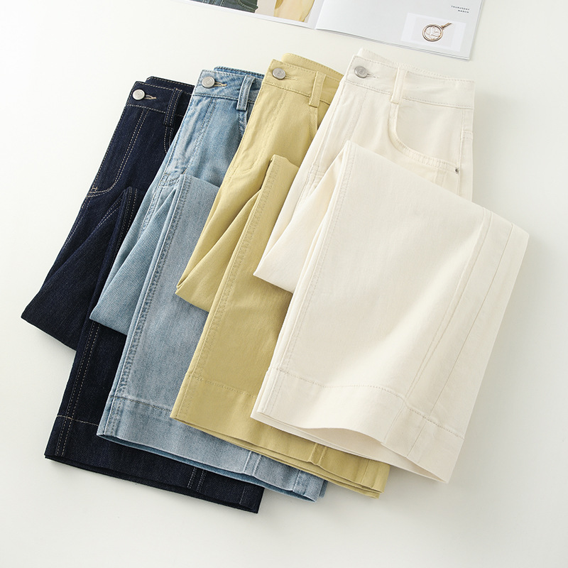 Summer Thin High - Waisted Narrow Nine - Inch Straight - Leg Pants