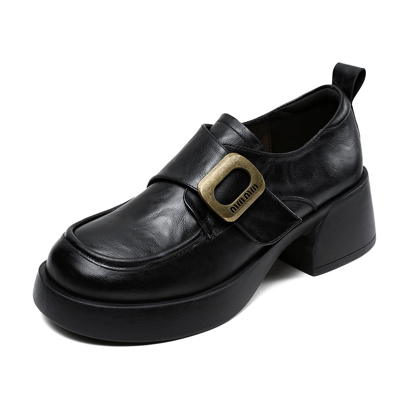 Thick - heeled Deep - mouthed British - style Loafers for Women