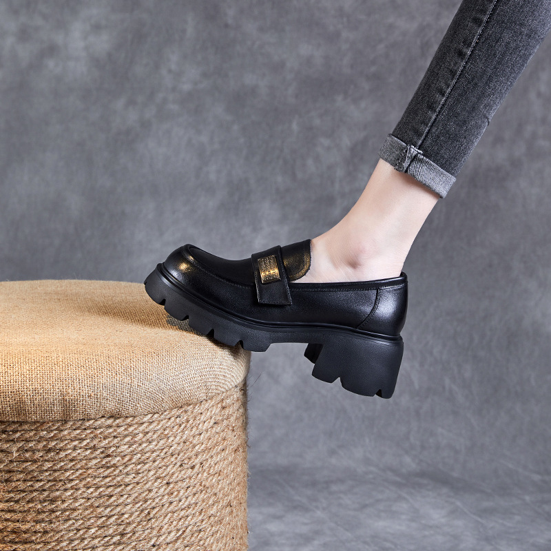 Thick - Soled And Thick - Heeled Casual Sponge - Cake Loafers