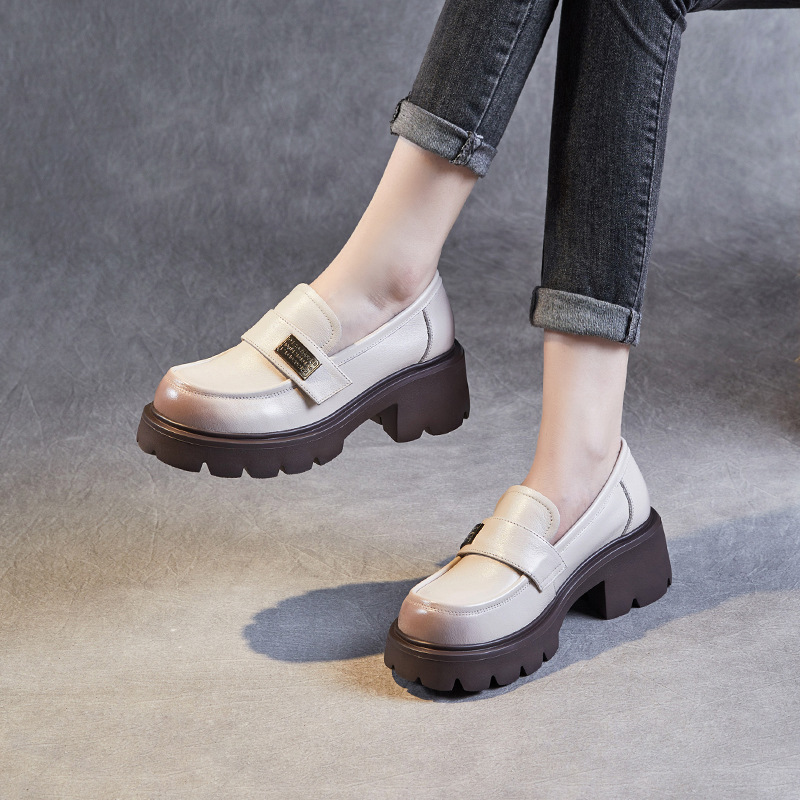 Thick - Soled And Thick - Heeled Casual Sponge - Cake Loafers