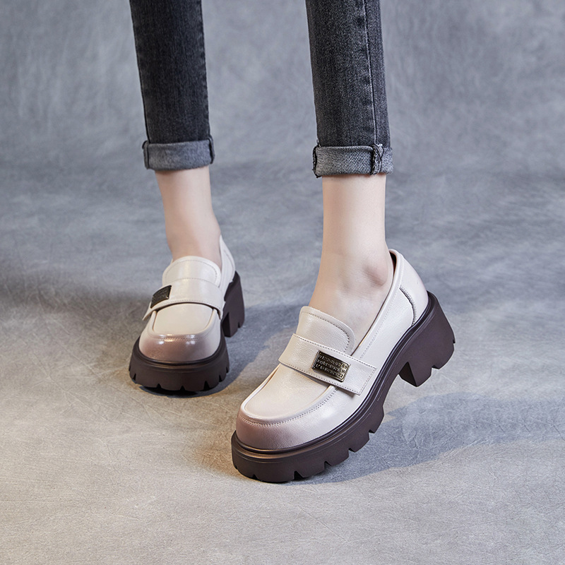 Thick - Soled And Thick - Heeled Casual Sponge - Cake Loafers