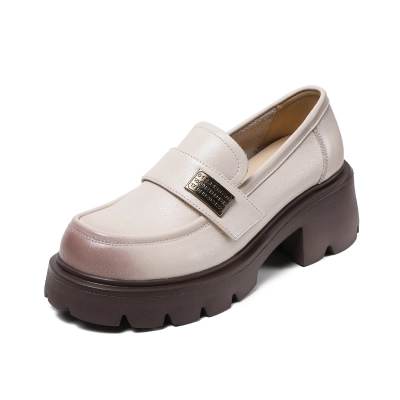 Thick - Soled And Thick - Heeled Casual Sponge - Cake Loafers 01
