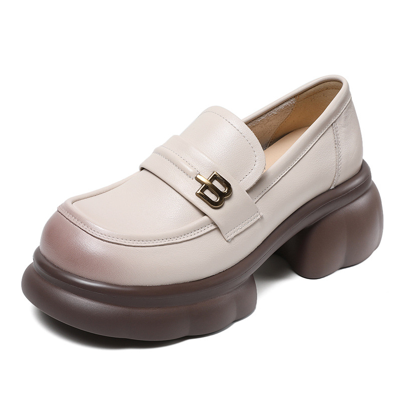 Ultra - Light And Comfortable Single - Shoe Metal - Buckle Loafers