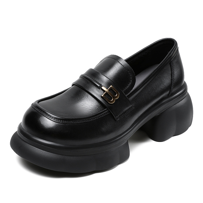 Ultra - Light And Comfortable Single - Shoe Metal - Buckle Loafers