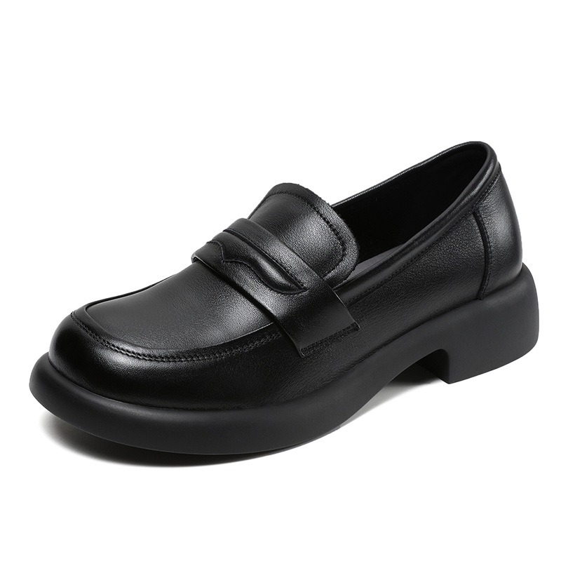 British - Style Genuine Leather Soft - Soled Women's Loafers