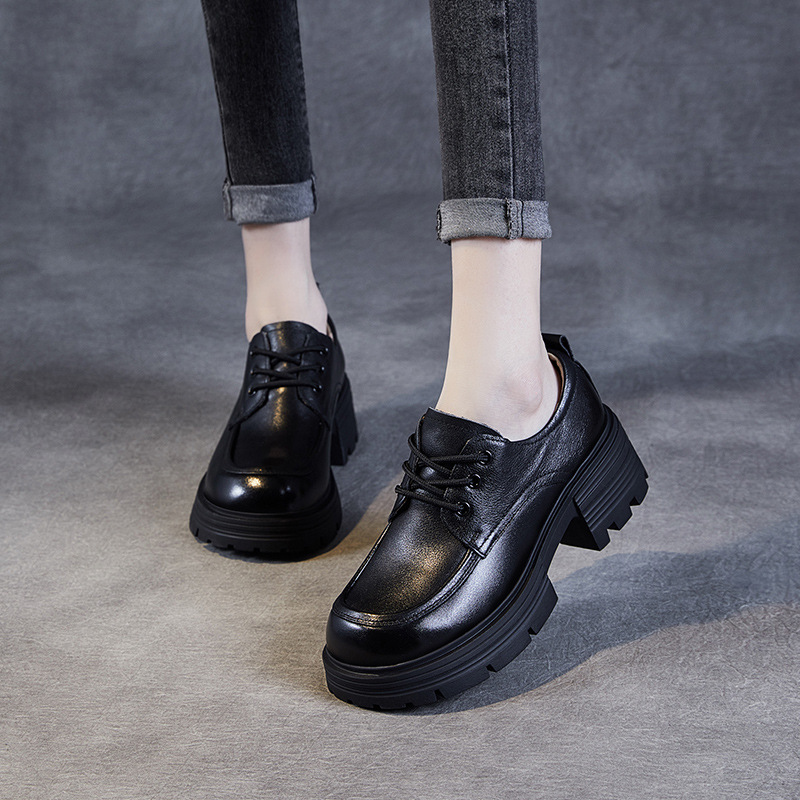 Genuine Leather British Height - Increasing Women's Loafers