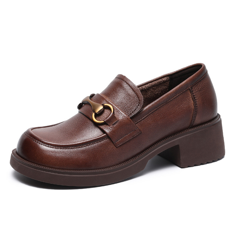 New French Retro Genuine Leather Versatile Loafers