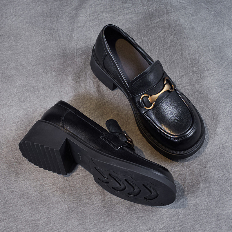 New French Retro Genuine Leather Versatile Loafers