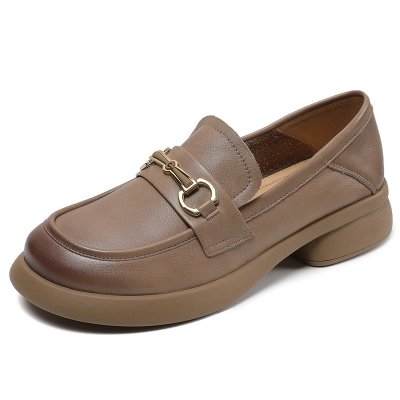 New Soft - Soled Genuine Leather Women's Loafers 01