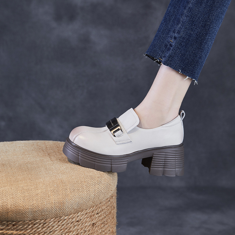 Spring - Style Round - Toed Thick - Soled Loafers