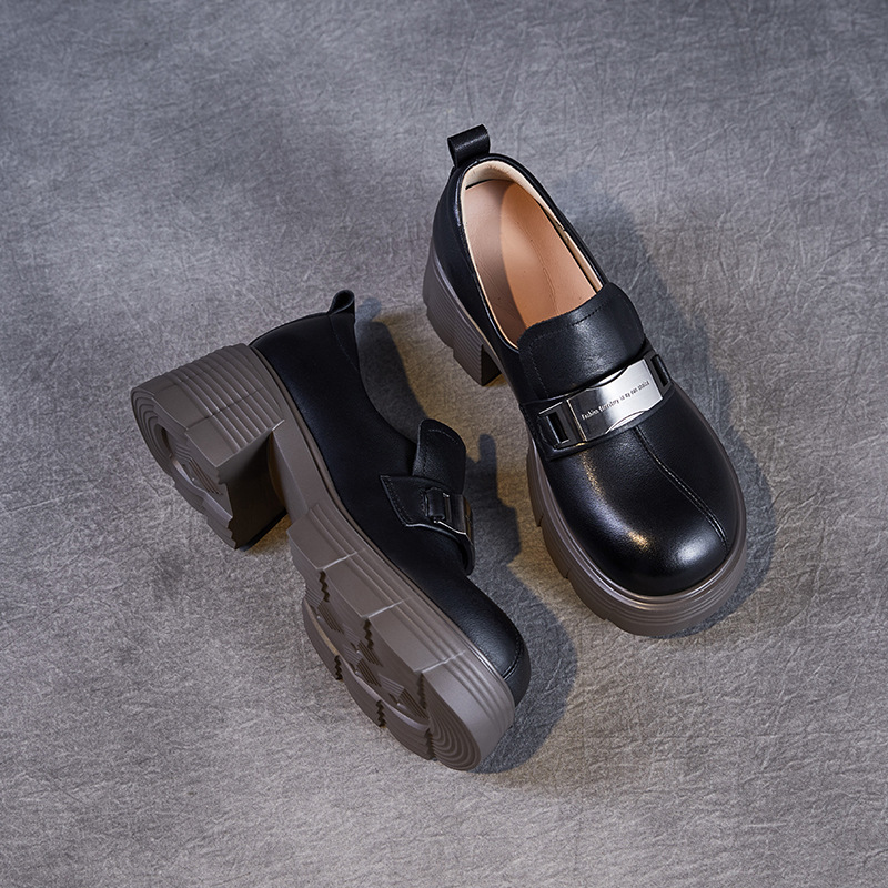 Spring - Style Round - Toed Thick - Soled Loafers