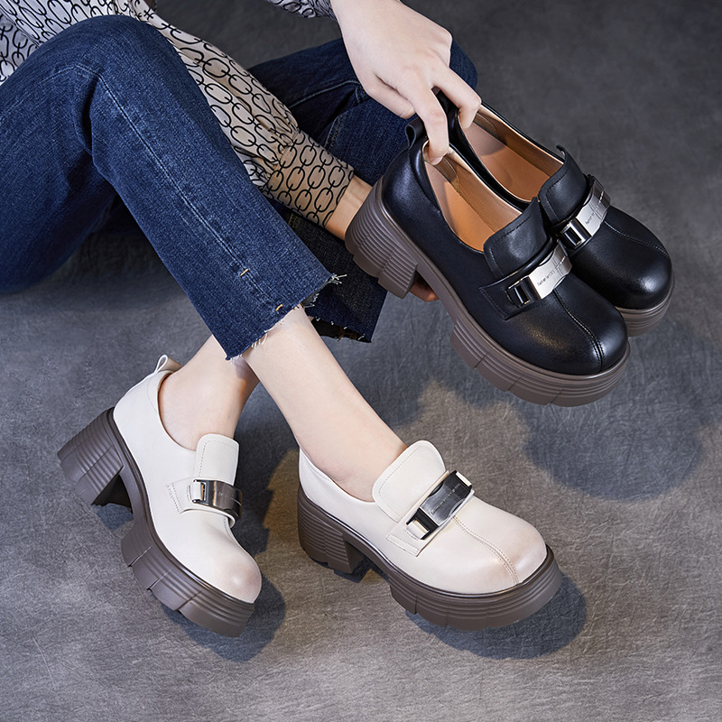 Spring - Style Round - Toed Thick - Soled Loafers