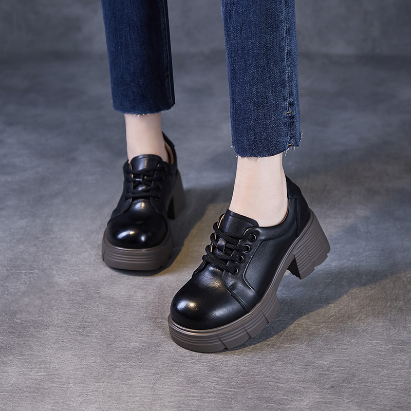 Spring New Single - Shoe Retro Beige Women's Loafers