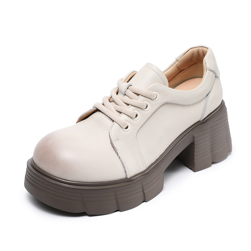 Spring New Single - Shoe Retro Beige Women's Loafers