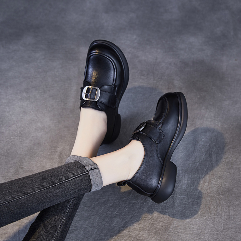 Thick - Cut Single - Shoe Women's British - Style Loafers