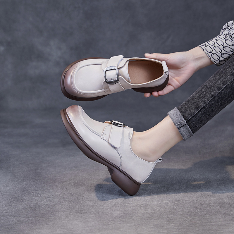 Thick - Cut Single - Shoe Women's British - Style Loafers